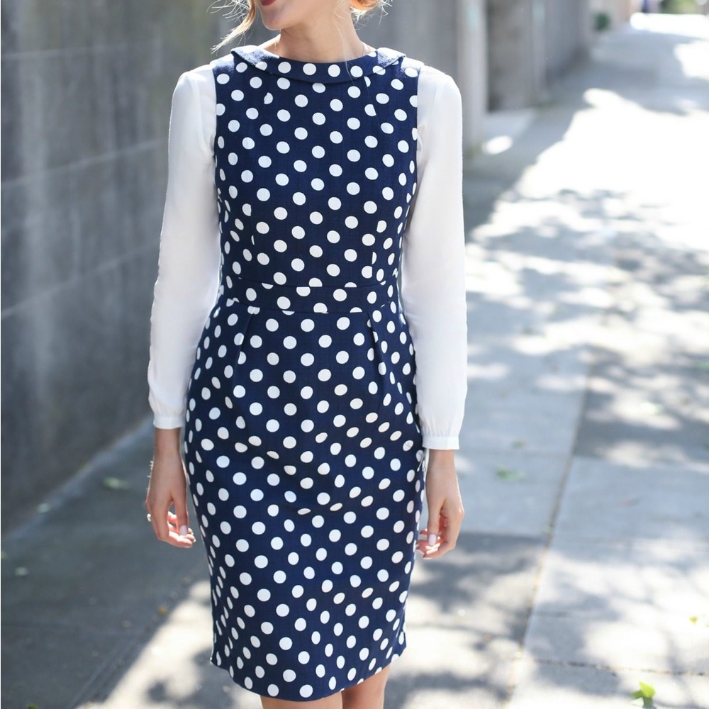 boden martha polka dot sheath dress